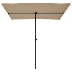 Berkfield Outdoor Parasol with Aluminium Pole 2x1.5 m Taupe