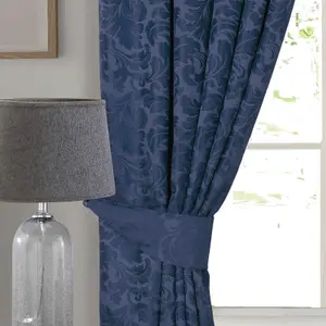 Home Curtains Buckingham Tiebacks Navy (PAIR)