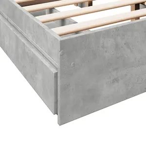 Berkfield Bed Frame with Drawers without Mattress Concrete Grey 120x190 cm Small Double