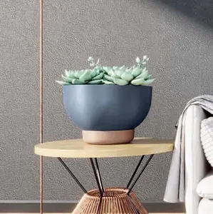 Bowl Planter Plant Pot Legs Oval Flower Modern Decorative Saucer Indoor Outdoor 30cm Anthracite with saucer