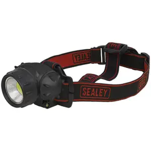 Hands-Free Head Torch Spotlight - 3W COB LED - 200 Lumens - Battery Powered