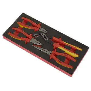 Premier Insulated Pliers Set 4 Pieces With Tool Tray VDE Approved TBTE07