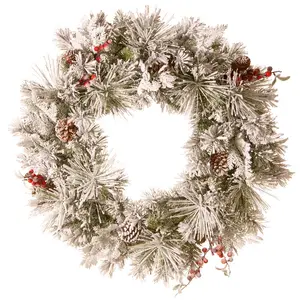 Snowy Bedford Pine 24" Wreath