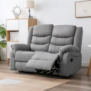 Grey Fabric Seattle 2 Seater Recliner Sofa | Manual | Furniture Online