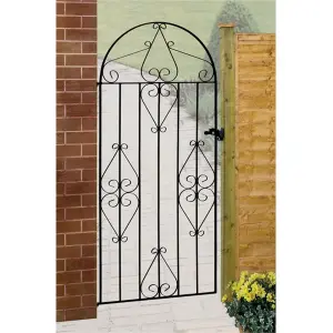 CLEVE Metal Scroll Tall Bow Top Garden Gate 762mm GAP x 1753mm High CBZP40