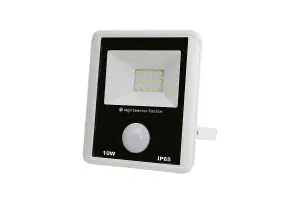 FastStar 10W Slimline AC Mains LED Security Floodlight with PIR Motion Sensor