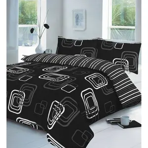 Ralls Geometric Shapes Duvet Cover Set with Pillowcases Black / Double Duvet Cover + 2 Standard Pillowcases