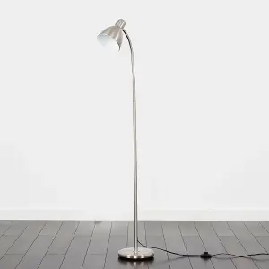 ValueLights Modern Brushed Chrome Adjustable Reading/Craft Floor Lamp