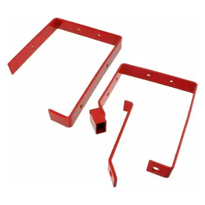 SPARES2GO Universal Lockable Wall Ladder Rack Brackets and Padlock Set (Red)