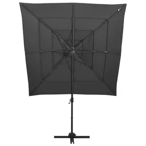 Berkfield 4-Tier Parasol with Aluminium Pole Anthracite 250x250 cm