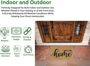 Coir Door Mat 60x40cm - Non-Slip Absorbent Indoor/Outdoor Eco-Friendly- Ideal for Door Entrance- Large  (YOUR PAWS)