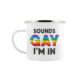 Grindstore Sounds Gay Im In Enamelled Mug White (One Size)