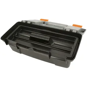 Durable Plastic Small Toolbox with Double Clasp Fastening and Carry Handle