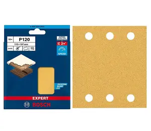 BOSCH Dual Application BEST for Wood & Paint Sanding Sheets (Square 115 x 107mm - 10/Pk) For: Bosch GSS 160 & GSS 18V-10 Sanders