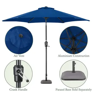 2.7m Crank and Tilt Parasol - Navy