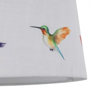 First Choice Lighting Hummingbird Bird Print Linen Easy Fit 28cm Pendant or Table Lamp Shade