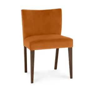 Caserta Upholstered Dining Chair (Set of 2) Harvest Pumpkin / Dark Oak