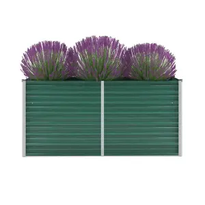 Berkfield Garden Raised Bed Galvanised Steel 160x40x77 cm Green