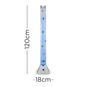 ValueLights LED Colour Changing Novelty Sensory Tower Fish Bubble Lamp - 120cm