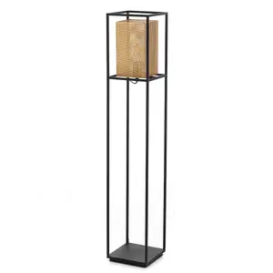 Luminosa Malik Box Floor Lamp, Black, Gold