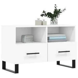 Berkfield TV Cabinet White 80x36x50 cm Engineered Wood