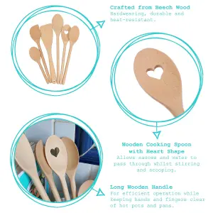 Argon Tableware Wooden Heart Cooking Spoon - 30cm