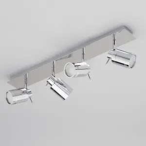 Litecraft Hugo Chrome 4 Light Ceiling Spotlight Bar