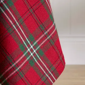 Homescapes Red Prince Edward Tartan Christmas Tablecloth 137 x 178 cm