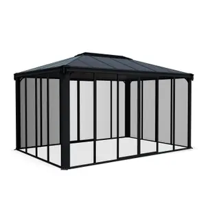 Palram - Canopia Ledro Grey Rectangular Gazebo, (W)4.3m (D)2.96m - Assembly required