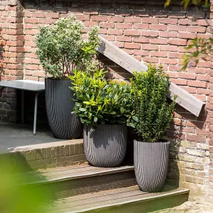 Capi Planter Groove 35x34 cm Anthracite