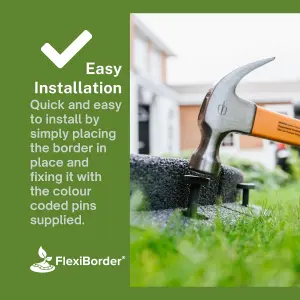 FlexiBorder Grey 6 x 1m Flexible Garden Edging for Garden Borders - Lawn Edging for Pathways and Landscaping