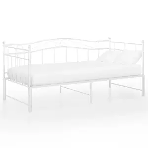 Berkfield Pull-out Sofa Bed Frame White Metal 90x200 cm