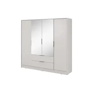  Luxurious Cashmere Kelly Wardrobe: 206cm of Mirrored Elegance for Modern Bedrooms