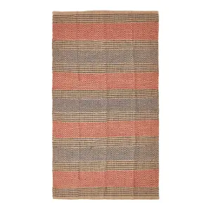 Homescapes Multicolour Geometric Patterned Jute Rug, 90 x 150 cm