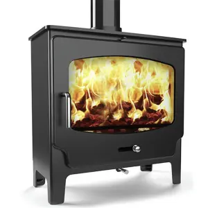 Modern Metallic Black 5kw DEFRA Wood Burning Stove