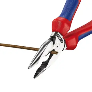 Draper KNIPEX 08 22 185 SB Needle-Nose Combination Pliers with multi-component grips black atramentized, 185mm 13179