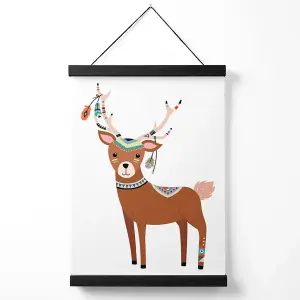 Deer Tribal Animal Medium Poster with Black Hanger