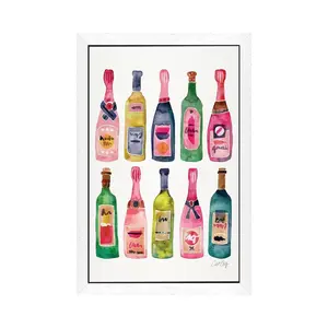 Champagne by Cat Coquillette - Painting on Canvas White Floater Framed / 152.4cm H x 101.6cm W x 3.81cm D