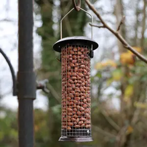 Hanging Wild Bird Feeder Set of 4 Nut Seed Fat Ball Nyger Garden Feeding Station