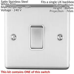 Light Switch Pack - 1x Intermediate & 2x Single - SATIN STEEL / Grey 2 Way 10A