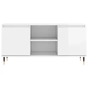 Berkfield TV Cabinet High Gloss White 104x35x50 cm Engineered Wood