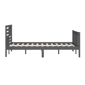 Berkfield Bed Frame Grey Solid Wood 150x200 cm King Size