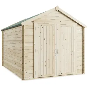 BillyOh Pro Apex Log Cabin Wooden Shed - W2.5m x D3.5m (8 x 11ft) - 28mm Thickness