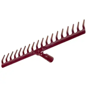 Steel Garden Rake for Hay, Leaves, Lawn, 50 cm / 20 in with 18 Tins, Ideal Gardening Tool (No Handle)