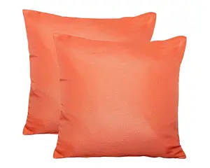 Pair of Outdoor Garden Sofa Chair Furniture Scatter Cushions - Orange Plain