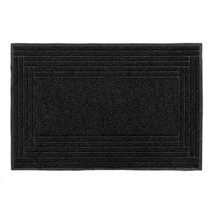 JVL Mud Grabber Spaghetti Scraper Doormat, 40x60cm, Black Border