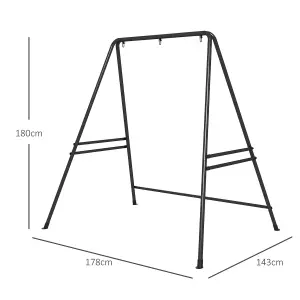 Outsunny Hammock Chair Stand Metal Frame Hammock Stand Only, Black