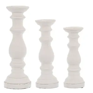 Hill Interiors Column Candle Holder White (45cm x 16cm x 16cm)