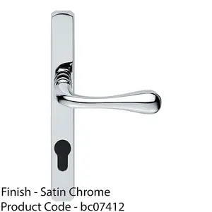 Satin Chrome Multi-Point Locking Security Door Handle 92mm Centre External Lever