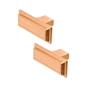 DecorAndDecor - FOLIUM Matt Rose Rectangular Solid Cabinet Knob Drawer Cupboard Kitchen Pull Handles - Pair